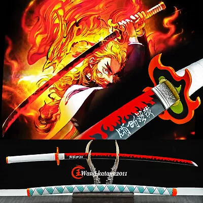 Demon Slayer鬼滅之刃Rengoku Kyoujurou 1060 Steel Katana Japanese Samurai Anime Sword • $105