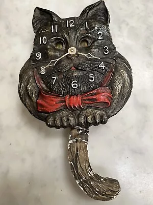 Vintage LUX Clock Cat Clock Moving Eyes- Untested • $75