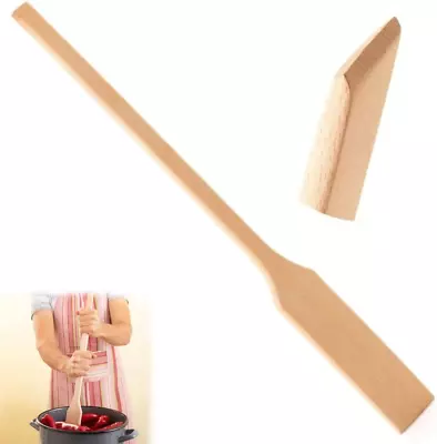 Extra Long Wooden Spatula - 24 Inch Large Beech Wood Stirring Paddle Spoon For C • $41.73