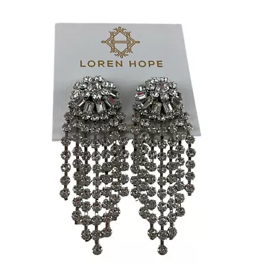 Loren Hope Women's White Diamond Billie Earrings Elegant Size OS • $125