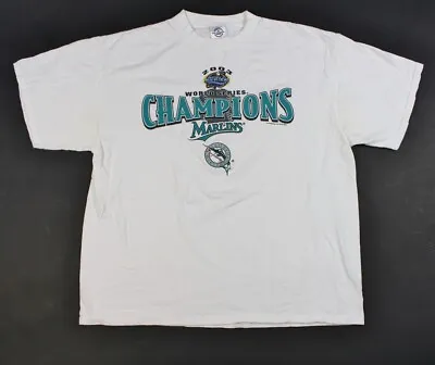 Vintage 2003 Miami Florida Marlins World Series Champions White Men's Shirt XL • $8.99