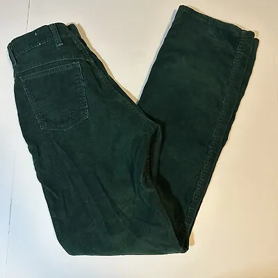 Vtg 80s Wrangler Corduroy Pants USA Made Green High Waist Juniors Sz 11 • $35