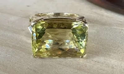Huge 14k Yellow Gold Lemon Peridot 8.95ct (Ramsey)Diamond Ring - 12.23gm! • $1140