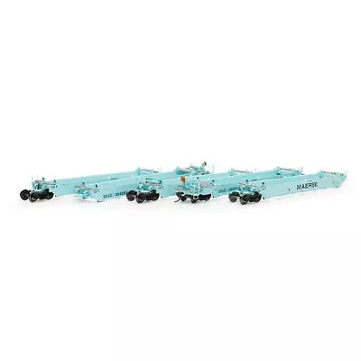 Athearn ATH98922 Maxi I Well Car RTR - Santa Fe #254350 (ex Maersk) (5) HO Scale • $219.99