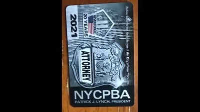 Attorney 2021 NYPD PBA Card~Unsigned • $12.88