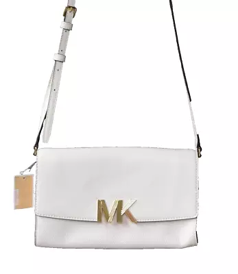 NWT MICHAEL KORS Montgomery Optic White Small Leather Crossbody Bag • $98