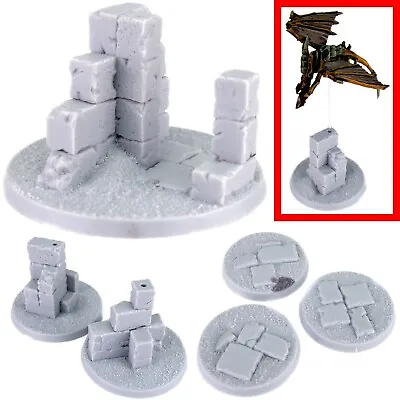 Resin Bases - Ruined City (Select Size)   40k Flying Oval Mm LOTR AOS • £4.99