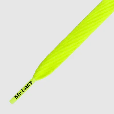 Shoelaces Flat Neon Lime  Mr Lacy Flatties High Quality Laces 130 Cm Long10 Mm • £9.48