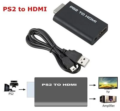 PS2 To HDMI Video Converter Adapter With 3.5mm Audio Output For HDTV Monitor US • $5.95