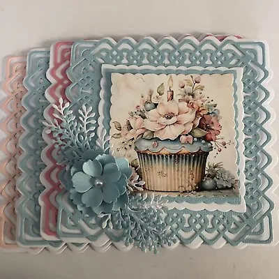 Card Making 16 Base Layering Die Cuts+4 Toppers + Foliage+4 Hand Made Flowers • £5.95