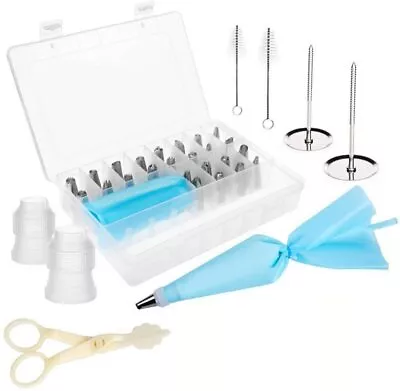£9.99 • Buy 33 Pc Set NOZZLE BOX Cake Baking Decorating Kit Tools Piping Tips  Icing Bags 