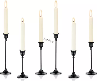 3x Iron Candle Holders Candlestick Holders Metal Tall Candle Stand Party Decor • £14.40