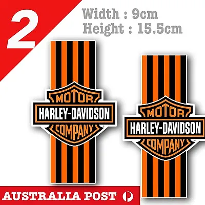 Harley Davidson Logo With Orange Stripes Motorcycle  Decal Stickers • $8.50
