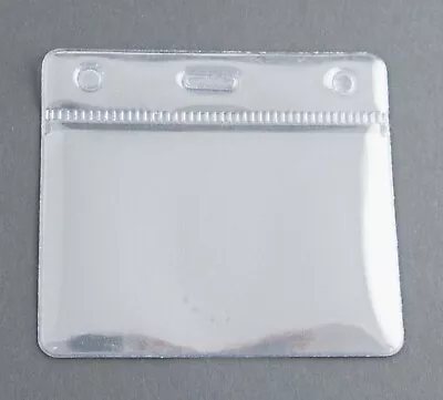 ID Card Holder For Lanyards Clear Wallet Plastic Pocket Badge For Size 86 X 54mm • £2.63