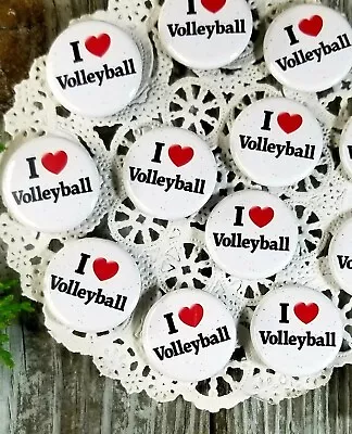 10 Volleyball Pins 1 1/4  PINBACK Buttons Award Party Favors USA NEW Team Gifts • $16.95