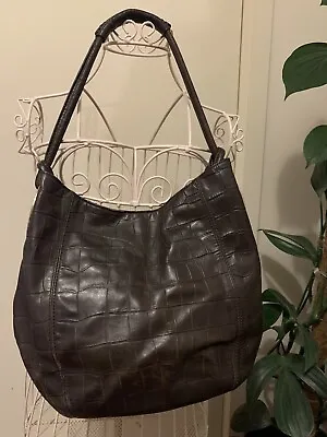 $22.50 • Buy Oroton Brown Croc Patterned Leather Tote Handbag