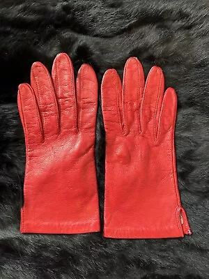 Aris Red Leather Short Gloves Size 7.5  • $25