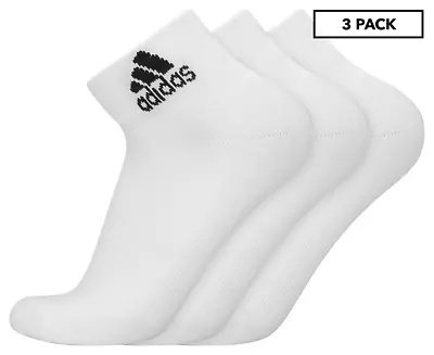 Adidas Men's Cushioned Ankle Socks 3-Pack - White/Black • $22.21