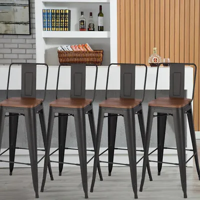 2/4PCS Retro Bar Stools Chair Breakfast Kitchen Bistro Cafe Counter Vintage Seat • £89.95