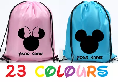 Mouse Drawstring Bag Name Personalised School PE Custom Dance Boy Girl Miney UK • £6.49