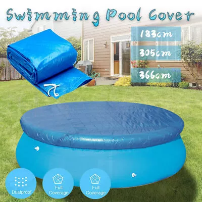 6/10/12ft Round Swimming Pool Cover Lot For Garden Outdoor Paddling Family Pools • £9.99