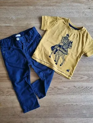 £10 • Buy Monsoon Baby Boy Trouser And T-shirt Set 12-18 Months