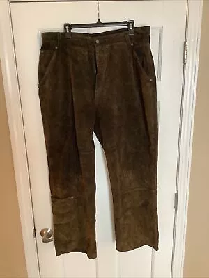 Wilsons M Julian Size 38 X 30”  Brown Leather Suede Lined Biker Pants (SH1) • $89