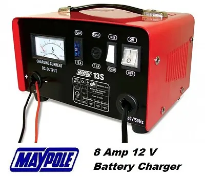 Quality Maypole Heavy Duty Steel 8A 8 Amp 12V Car Van Tractor Battery Charger • £49.99