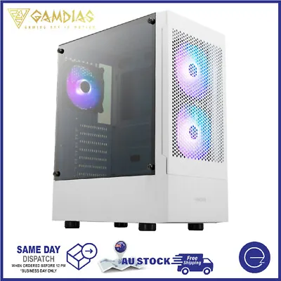 Gamdias Computer Case ATX Mid Tower Mesh Front Gaming PC Case With 3x ARGB Fans • $89