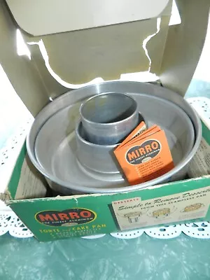 VTG MIRRO Aluminum Torte Cake Pan 4pc Recipes In BOX Clampless Springform RETRO • $34