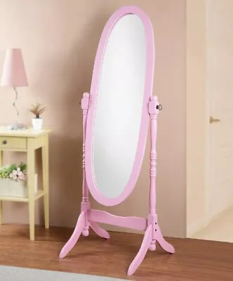 Mirror Cheval Floor Full Length Pink Glam Queen Anna Bed Room Dressing Oval Wood • $62.82