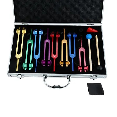 8Pcs/Set Chakra Tuning Fork For Medical Healing Sound Therapy Yoga Mental Relax • $120.33