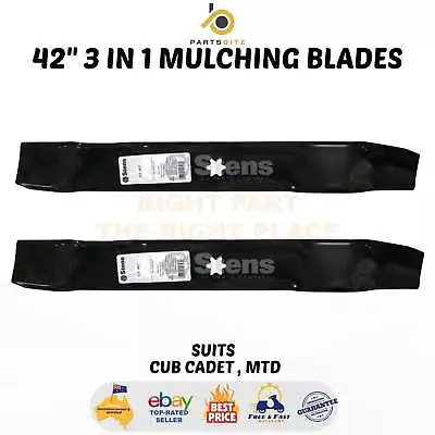 42  Ride On Mower 3 In 1 Mulching Blades Suits Mtd & Cub Cadet 742-0616 942-0616 • $55.50