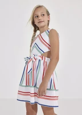 New  Mayoral  Tween Striped Side Cutout Dress Girls 12NWT • $29.99