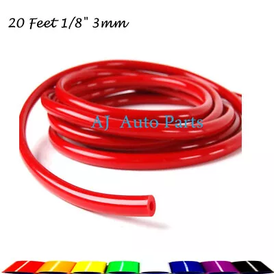$11 • Buy 3mm For 20 Feet 1/8  Fuel Air Silicone Vacuum Hose Line Tube Pipe Red Color 