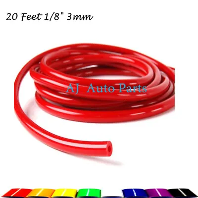 3mm For 20 Feet 1/8  Fuel Air Silicone Vacuum Hose Line Tube Pipe Red Color  • $11