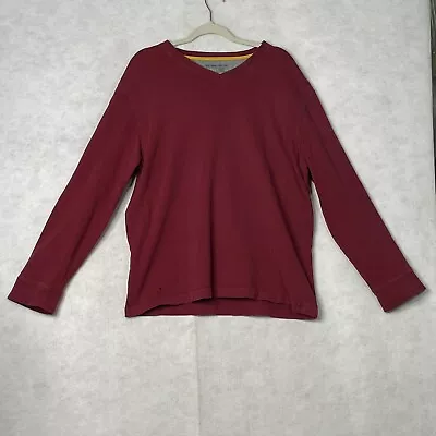 Old Navy Shirt Mens Large Burgundy Pullover V Neck Long Sleeve • $9.99