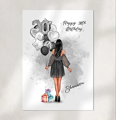 Personalised Birthday Print 16th 18th 21st 30th Keepsake Gifts For Her S101 • £19.99