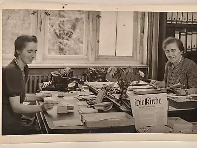 Two Women At A Table With A Typewriter.vintage Photo.√3 • $9.99