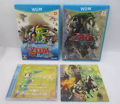 WiiU The LEGEND OF ZELDA Twilight Princess The Wind Waker HD W/ Sound CDs Japan • $414.12