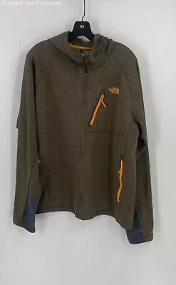 The North Face Mens Brown Long Sleeve Zipped Pockets Full Zip Hoodie Size Large • $24.99