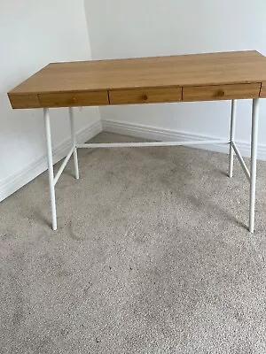 Neat IKEA Desk With Bamboo Top  Metal Legs • £40