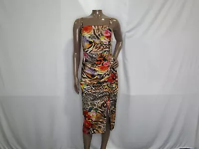 Marciano Women's US 6 Ellery Ruched Printed Dress Wildflower Fall 3BGK007099Z • $39.99