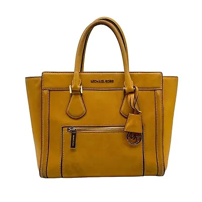 Michael Kors Yellow Leather Colette Zip-Top Satchel Bag • $28