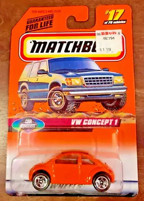 Matchbox VW Concept 1 #017 MBX ‘98 Cool Concepts Orange VHTF! • $6.99