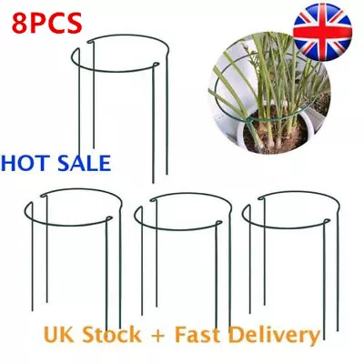 £12.99 • Buy 8PCS Metal Plant Supports Stake Half Round Garden Plant Support , Green Set HOT