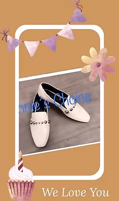$49.99 • Buy ZARA Women's Moccasin With Detailed Vamp(White, US  7.5/EUR  38)
