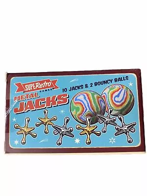 Retro Metal Jacks Game With 10 Jacks And 2 Bouncy Balls • £5.09