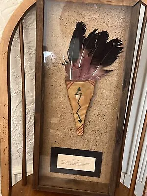 Encased Hand Made Early Native American Indian Ceremonial Dance Fan Shadowbox • $175