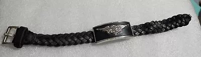 Harley Davidson Bracelet Braided Black Band 11  Long  • $31.20